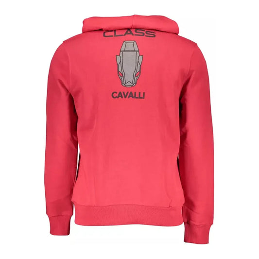 Cavalli Class Elegant Pink Hooded Sweatshirt with Logo Cavalli Class