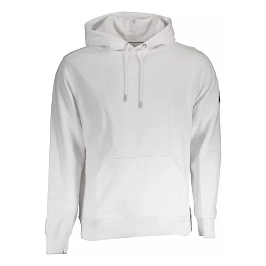 Calvin Klein Sleek White Hooded Sweatshirt with Logo Detail Calvin Klein