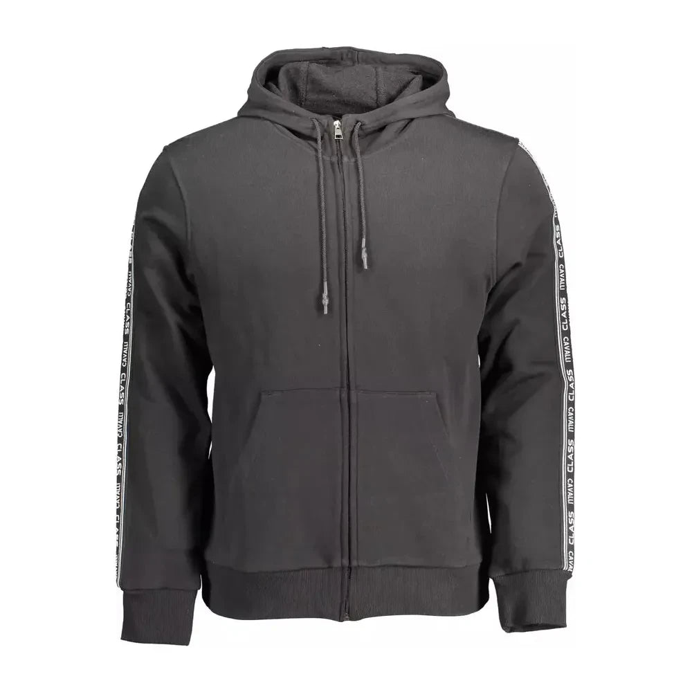 Cavalli Class Elegant Hooded Sweatshirt with Contrasting Details Cavalli Class