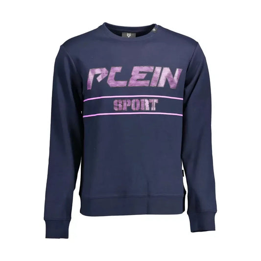 Plein Sport Sleek Blue Athletic Sweatshirt with Logo Detail Plein Sport