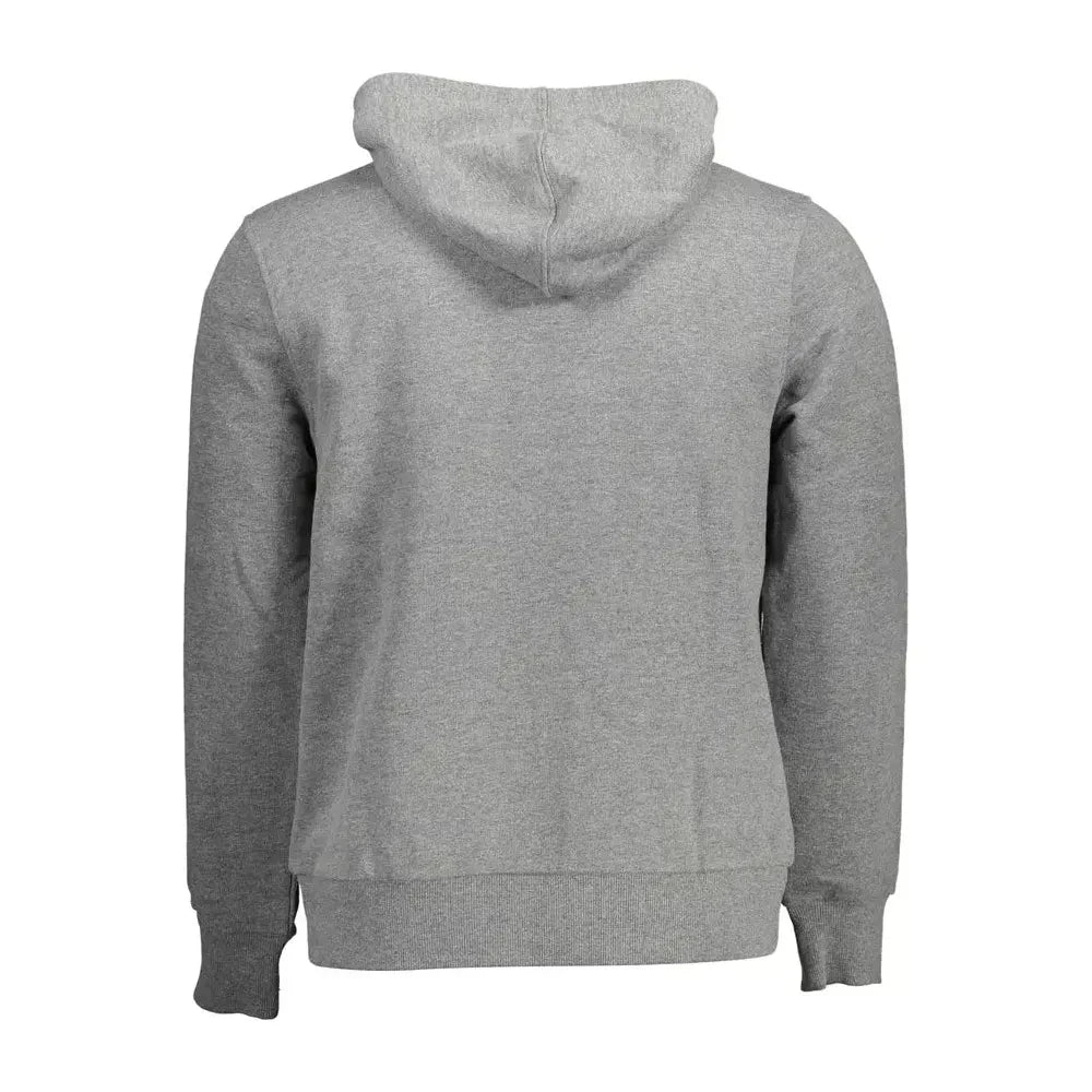 Cavalli Class Chic Gray Hooded Sweatshirt with Logo Print Cavalli Class