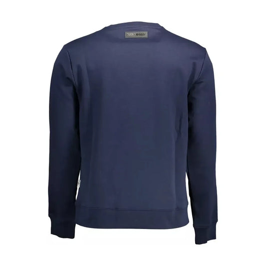 Plein Sport Sleek Blue Athletic Sweatshirt with Logo Detail Plein Sport