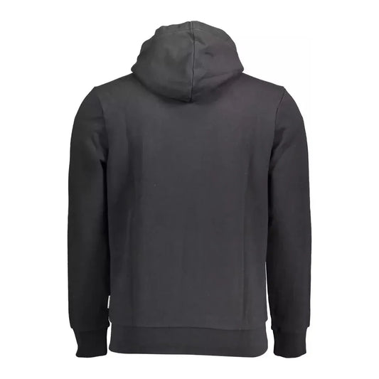 Napapijri Sleek Black Hooded Cotton Sweatshirt Napapijri