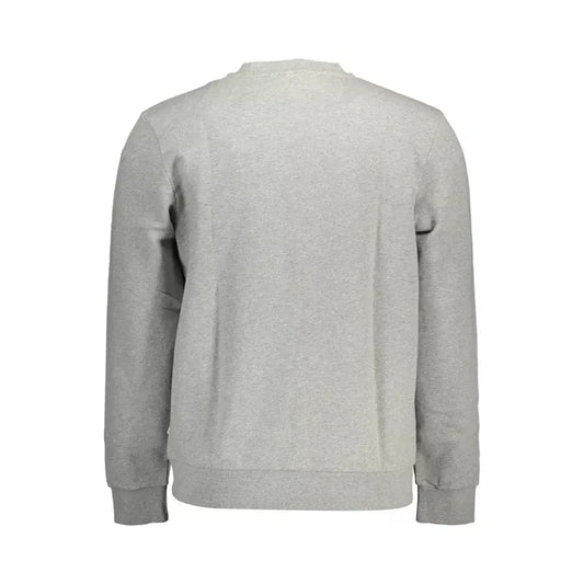 Napapijri Chic Grey Cotton Sweatshirt with Iconic Print Napapijri