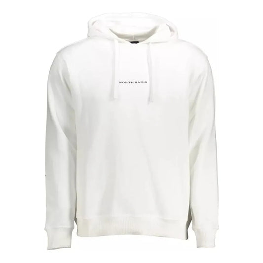 North Sails Sleek White Cotton Hooded Sweatshirt North Sails