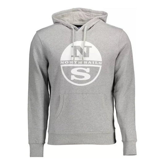 North Sails Chic Gray Hooded Cotton Sweatshirt North Sails