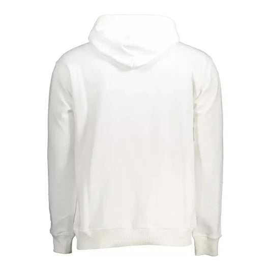 North Sails Sleek White Cotton Hooded Sweatshirt North Sails