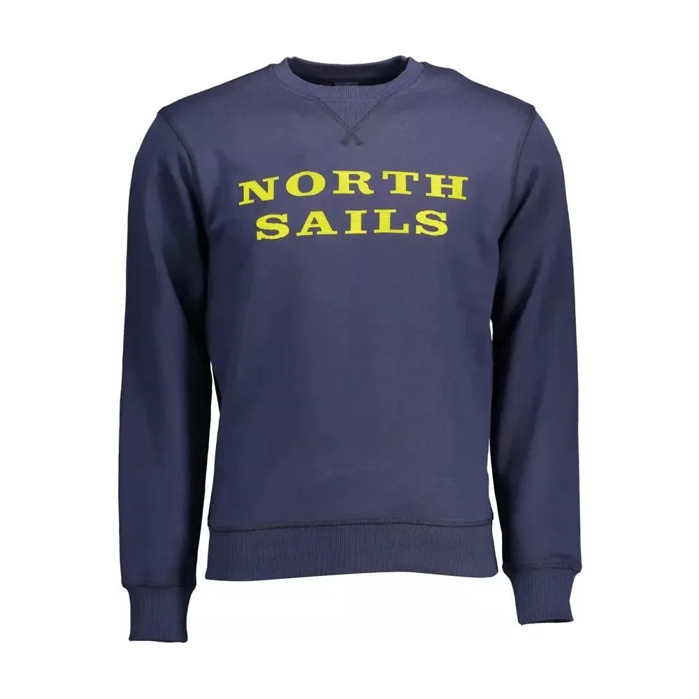 North Sails Sleek Blue Cotton Crewneck Sweatshirt North Sails