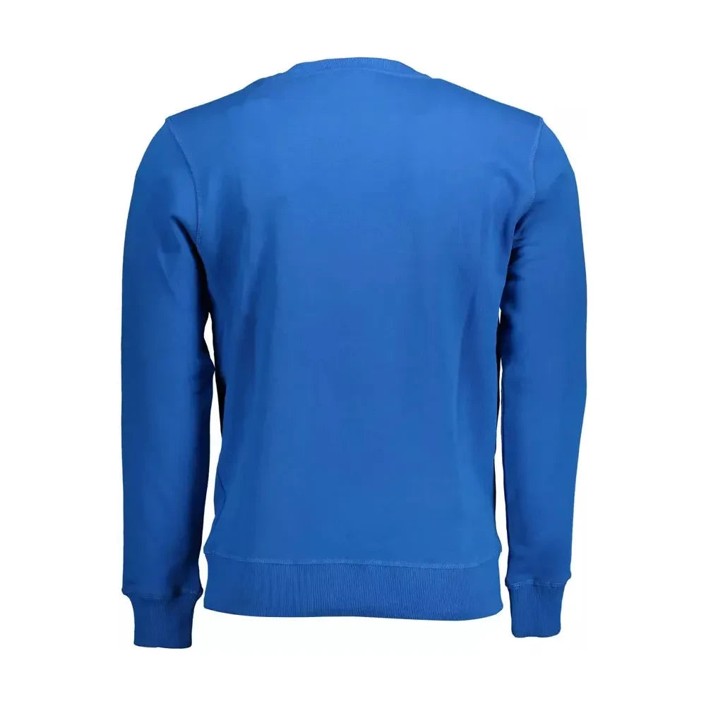 North Sails Blue Round Neck Cotton Sweatshirt with Logo North Sails