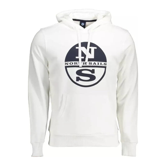 North Sails Chic White Hooded Cotton Sweatshirt North Sails