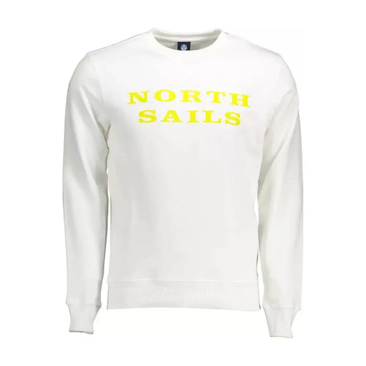 North Sails Exclusive White Cotton Round Neck Sweater North Sails