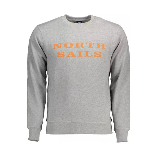 North Sails Chic Gray Round Neck Printed Sweatshirt North Sails