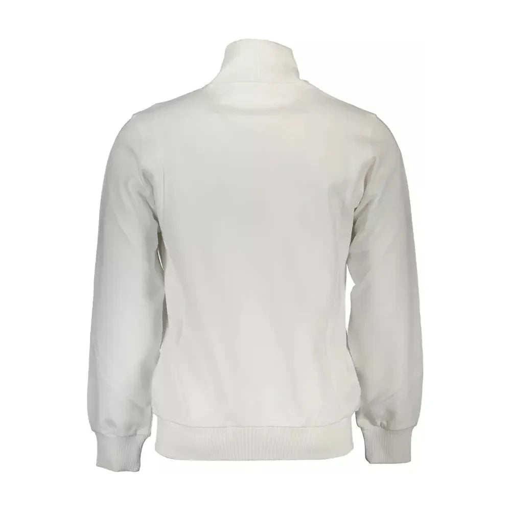 La Martina Chic White Cotton Sweater with Embroidery La Martina