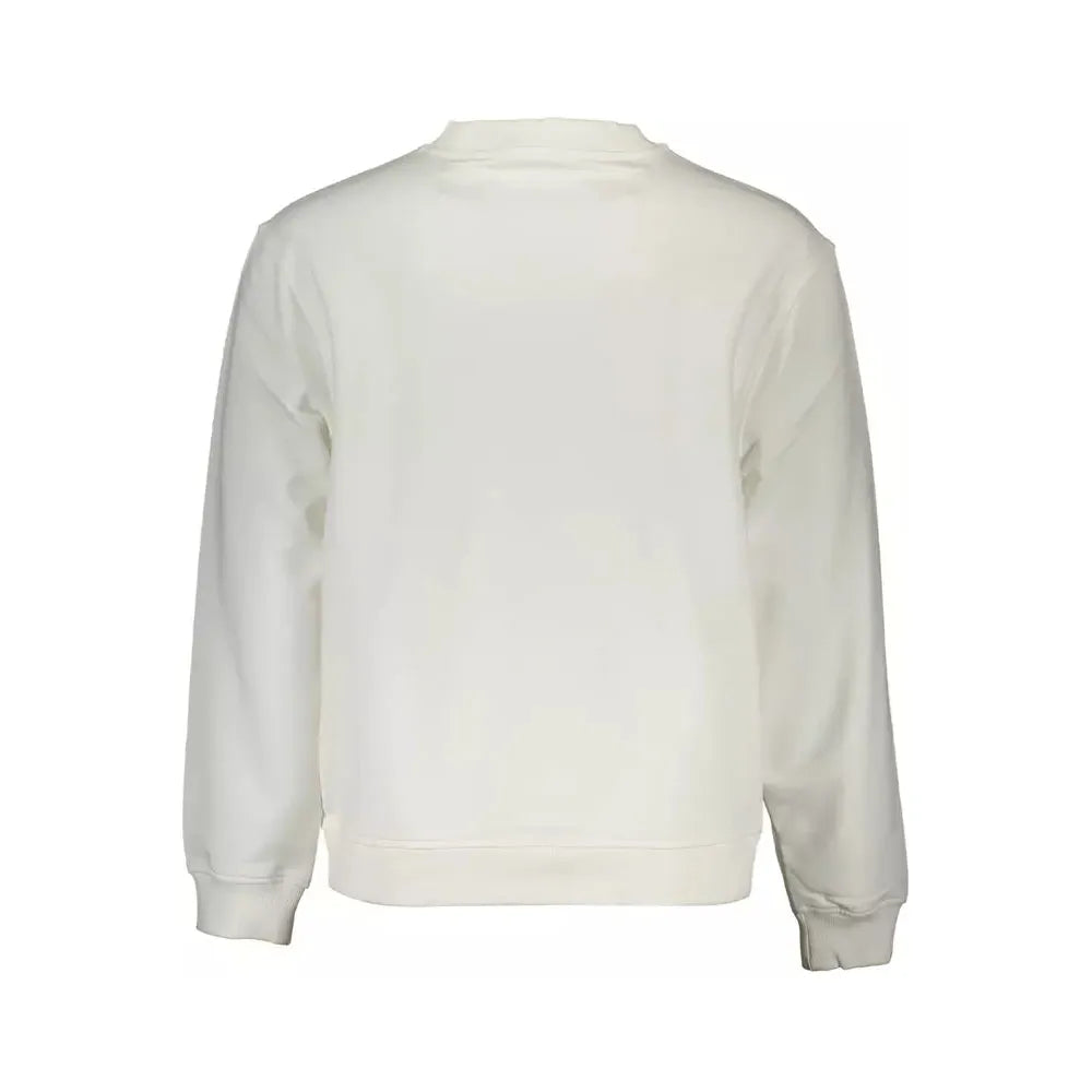 Calvin Klein Elegant White Cotton Sweater with Logo Calvin Klein