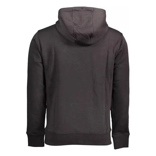 Tommy Hilfiger Sleek Black Hooded Embroidered Sweatshirt Tommy Hilfiger