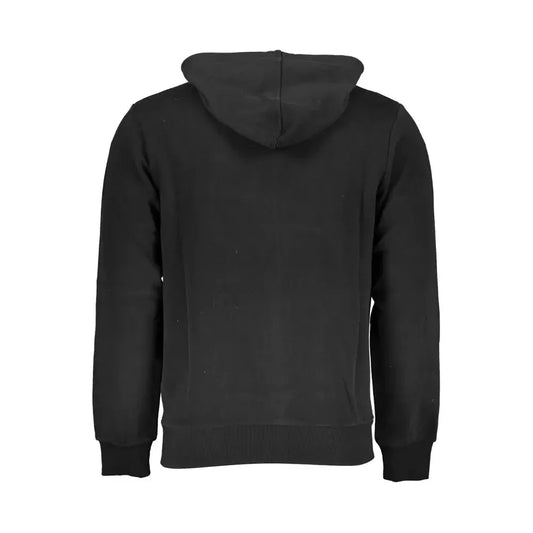 La Martina Elegant Black Cotton Hooded Sweatshirt La Martina