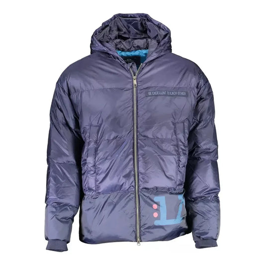 La Martina Blue Feather Men Jacket La Martina