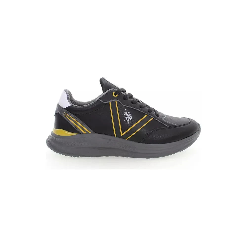 U.S. POLO ASSN. Sleek Black Lace-Up Sneakers with Logo Detailing U.S. POLO ASSN.