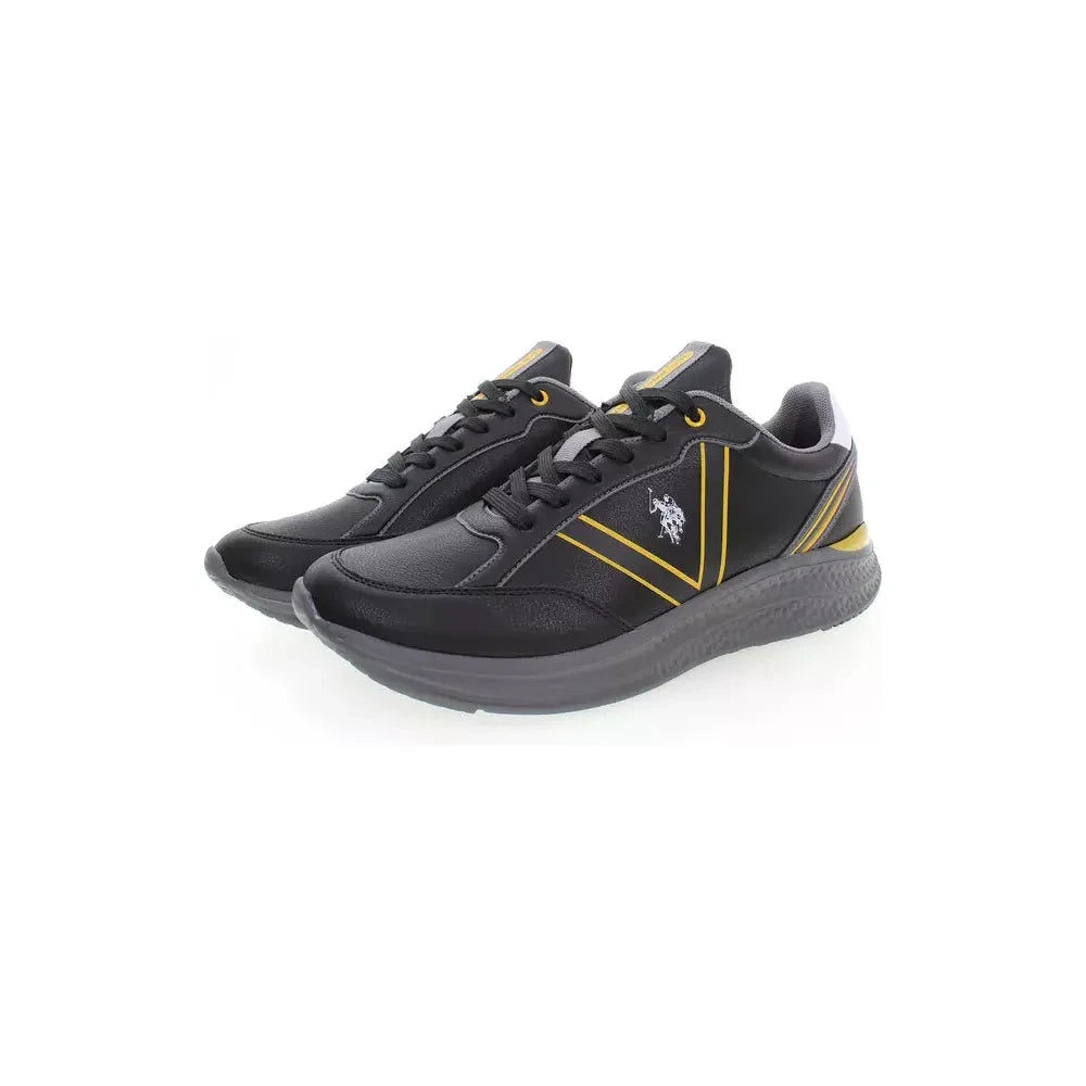 U.S. POLO ASSN. Sleek Black Lace-Up Sneakers with Logo Detailing U.S. POLO ASSN.