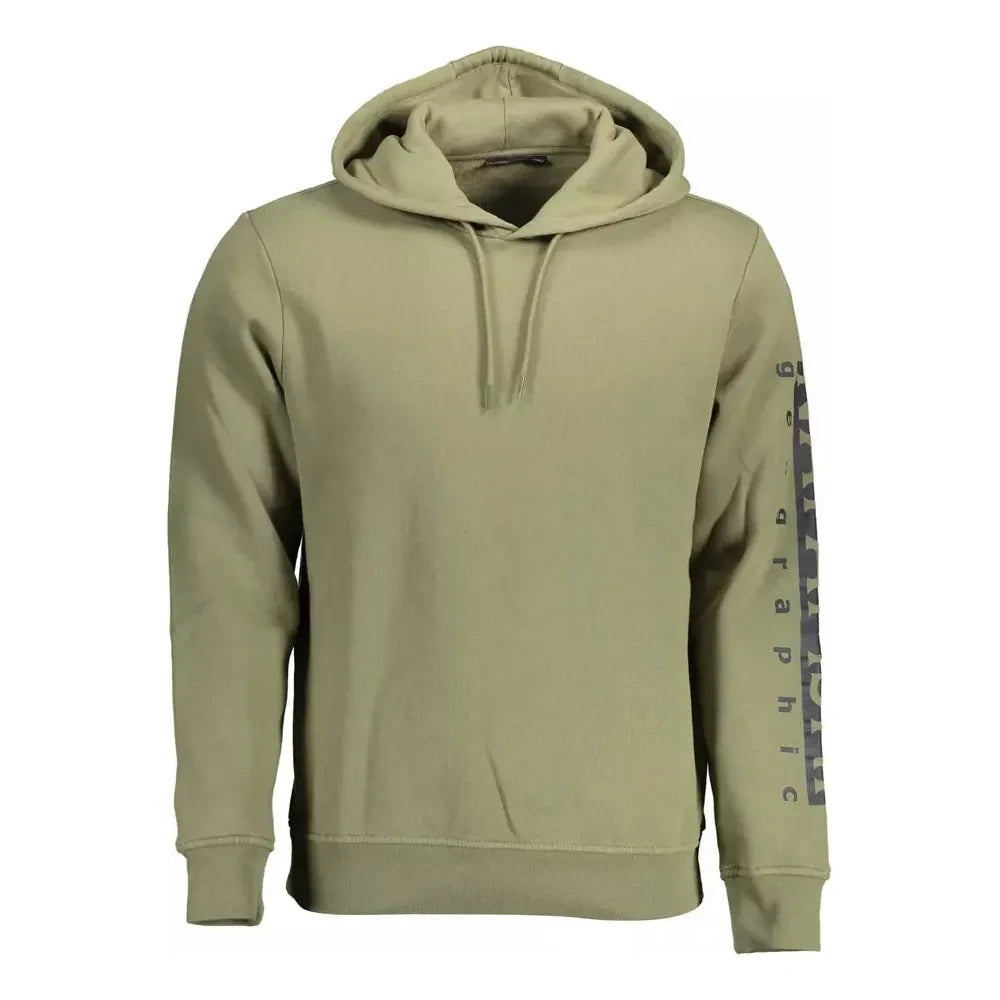 Napapijri Green Hooded Logo Print Sweatshirt Napapijri