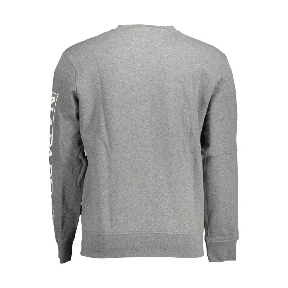 Napapijri Chic Gray Cotton Blend Sweater Napapijri