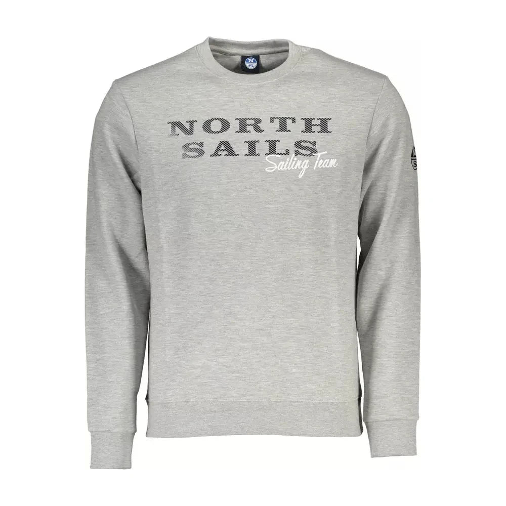 North Sails Chic Gray Long-Sleeved Sweatshirt with Print North Sails