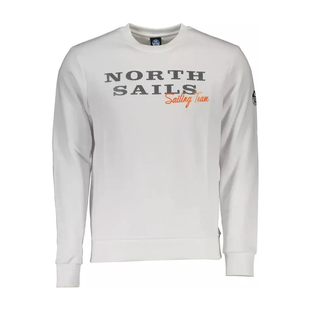 North Sails Elegant White Sweater with Timeless Print North Sails