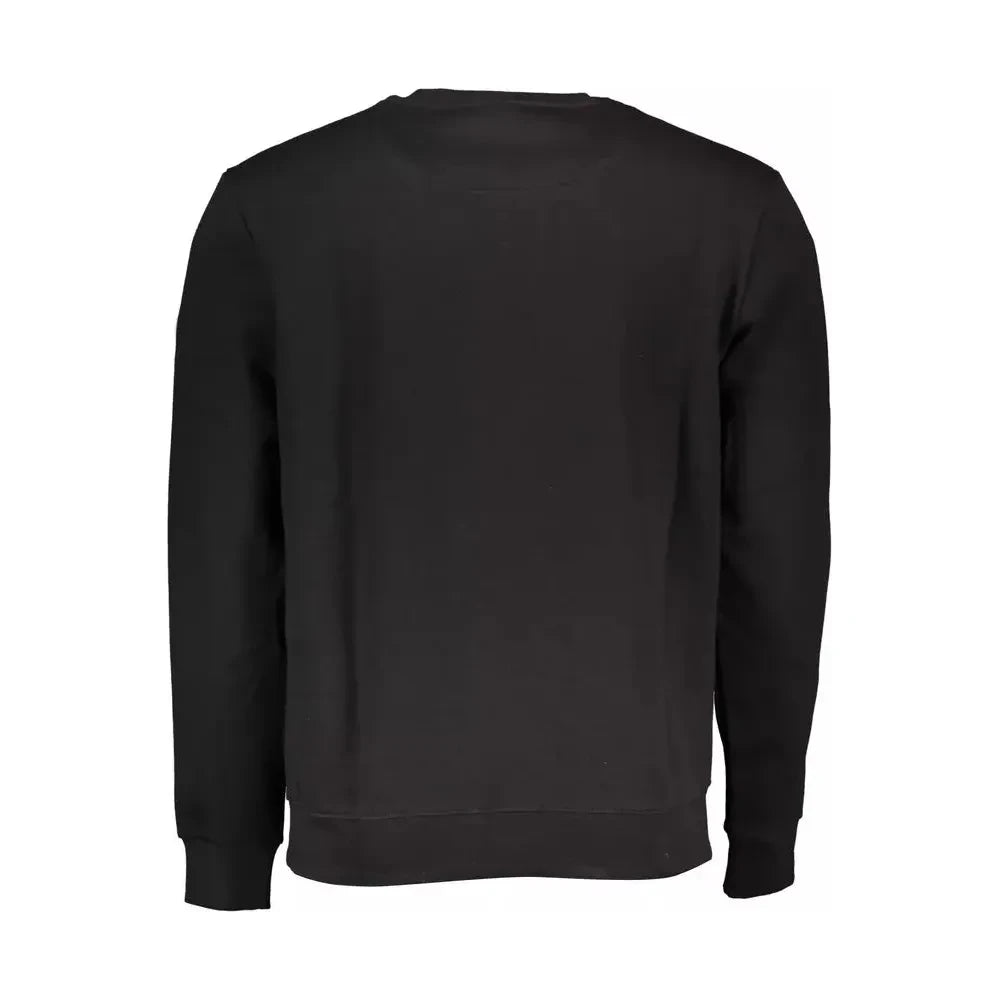 North Sails Sleek Black Cotton Blend Crewneck Sweatshirt North Sails