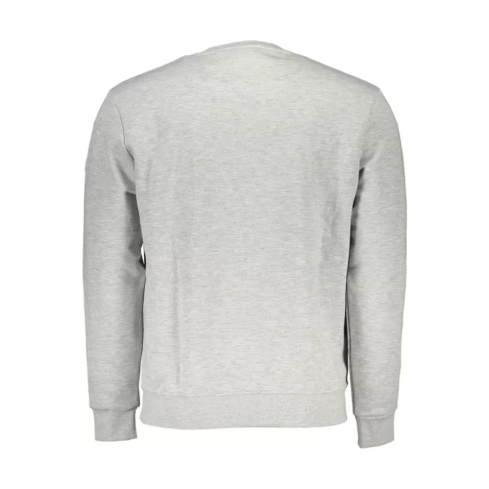 North Sails Elegant Gray Round Neck Cotton Blend Sweatshirt North Sails