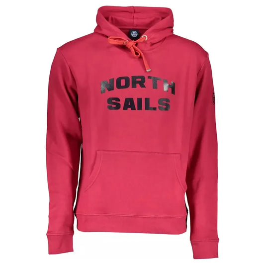 North Sails Vibrant Red Hooded Sweatshirt with Central Pocket North Sails