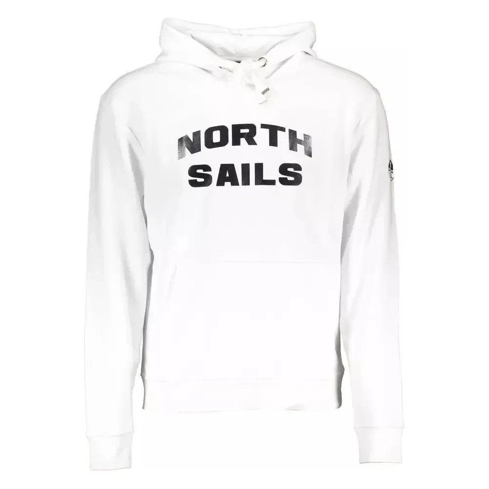 North Sails Chic White Hooded Sweatshirt with Central Pocket North Sails