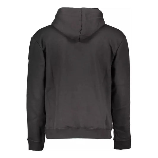 North Sails Sleek Black Hooded Sweatshirt With Print North Sails