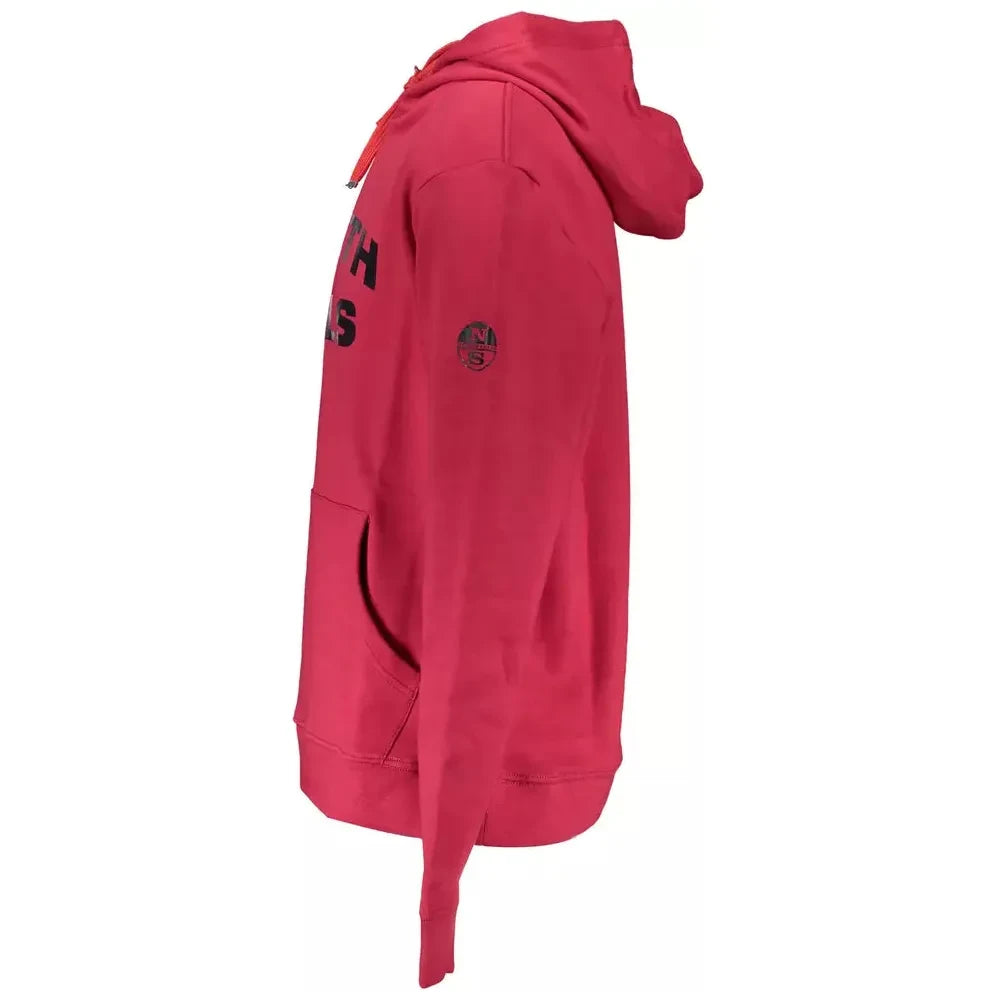 North Sails Vibrant Red Hooded Sweatshirt with Central Pocket North Sails