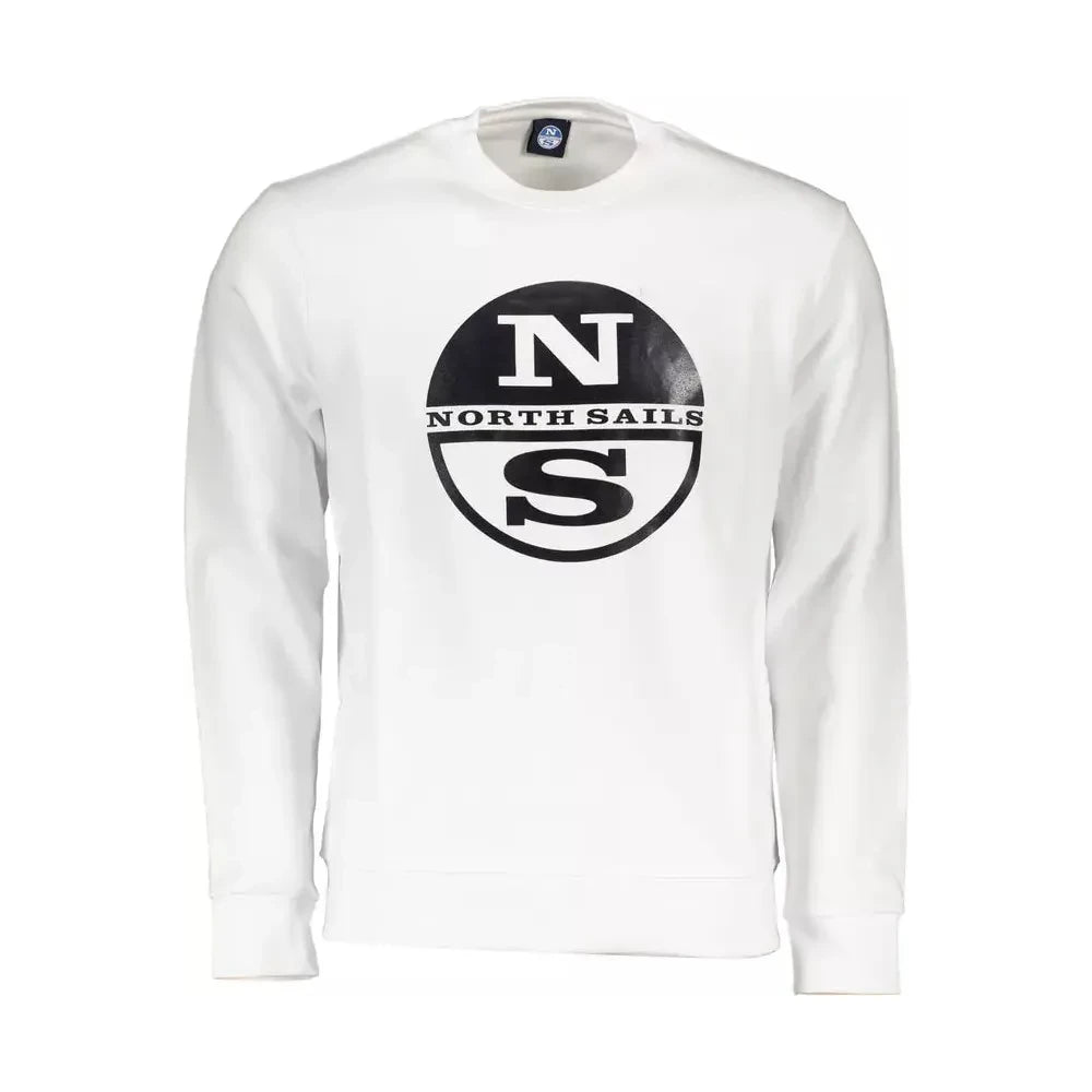 North Sails Sleek White Long-Sleeved Sweatshirt North Sails