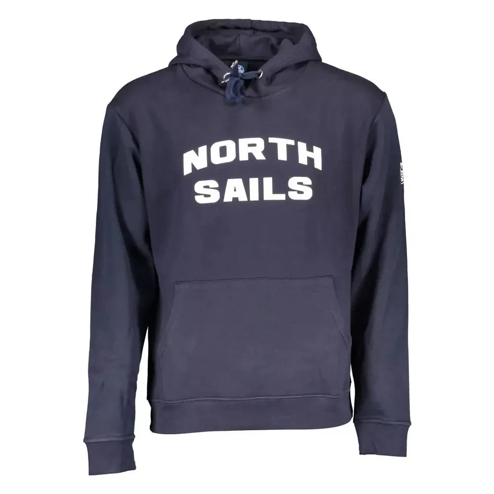 North Sails Blue Hooded Sweatshirt with Graphic Logo North Sails