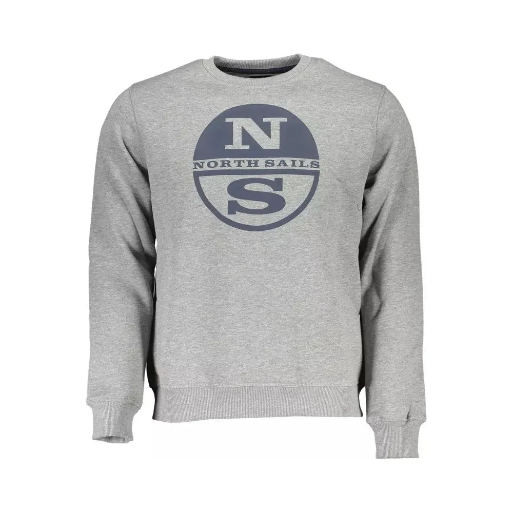 North Sails Gray Round Neck Logo Sweatshirt North Sails