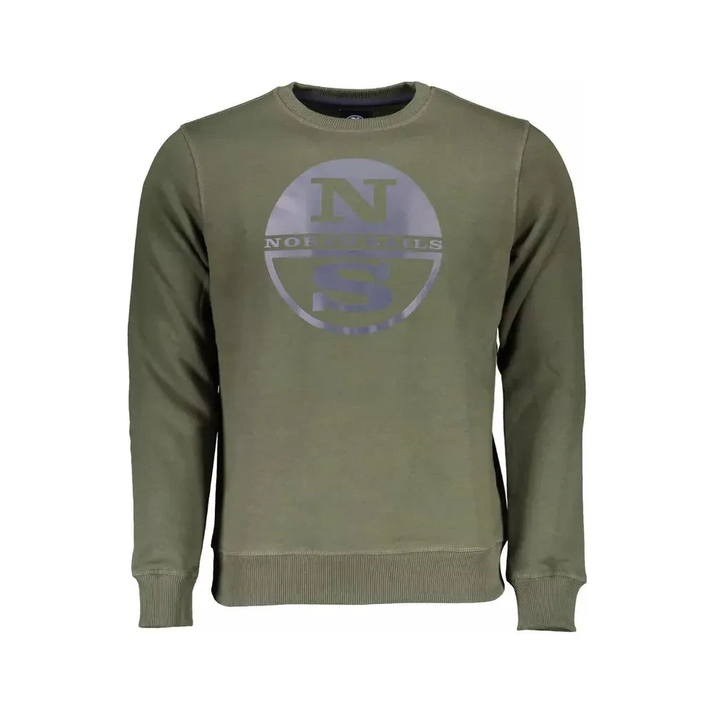 North Sails Green Round Neck Printed Sweatshirt North Sails