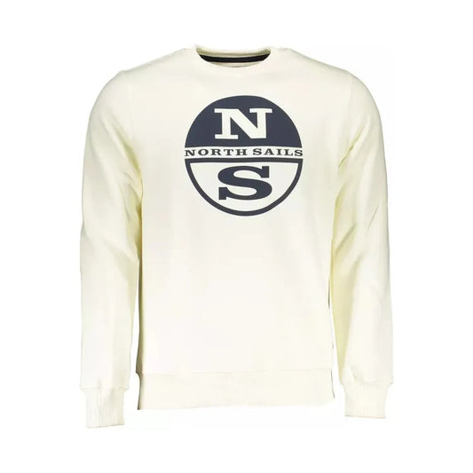 North Sails Elegant White Round Neck Sweatshirt North Sails