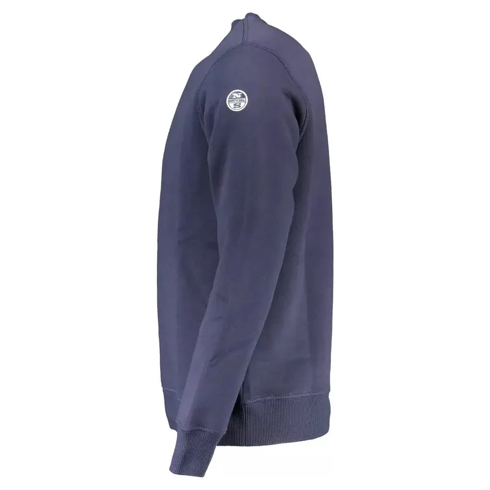 North Sails Chic Blue Crewneck Sweater with Logo Detail North Sails