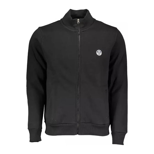 North Sails Sleek Black Zip Sweater with Logo Detail North Sails