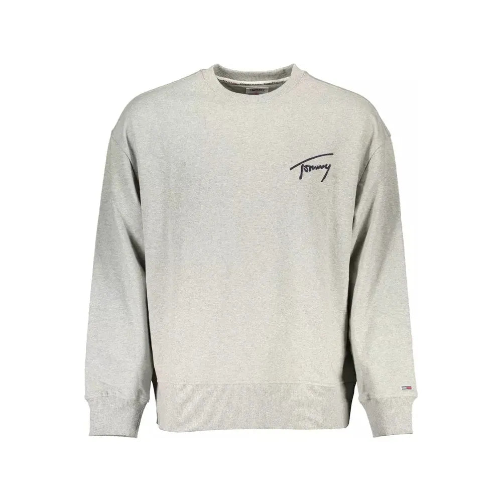 Tommy Hilfiger Chic Gray Crew Neck Embroidered Sweatshirt Tommy Hilfiger