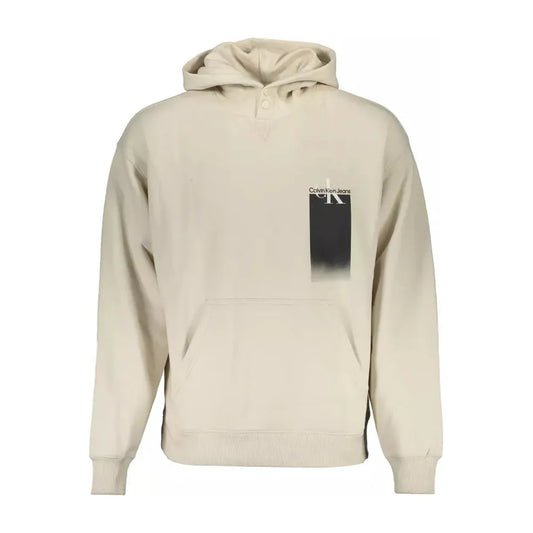 Calvin Klein Beige Hooded Sweatshirt with Central Pocket Calvin Klein