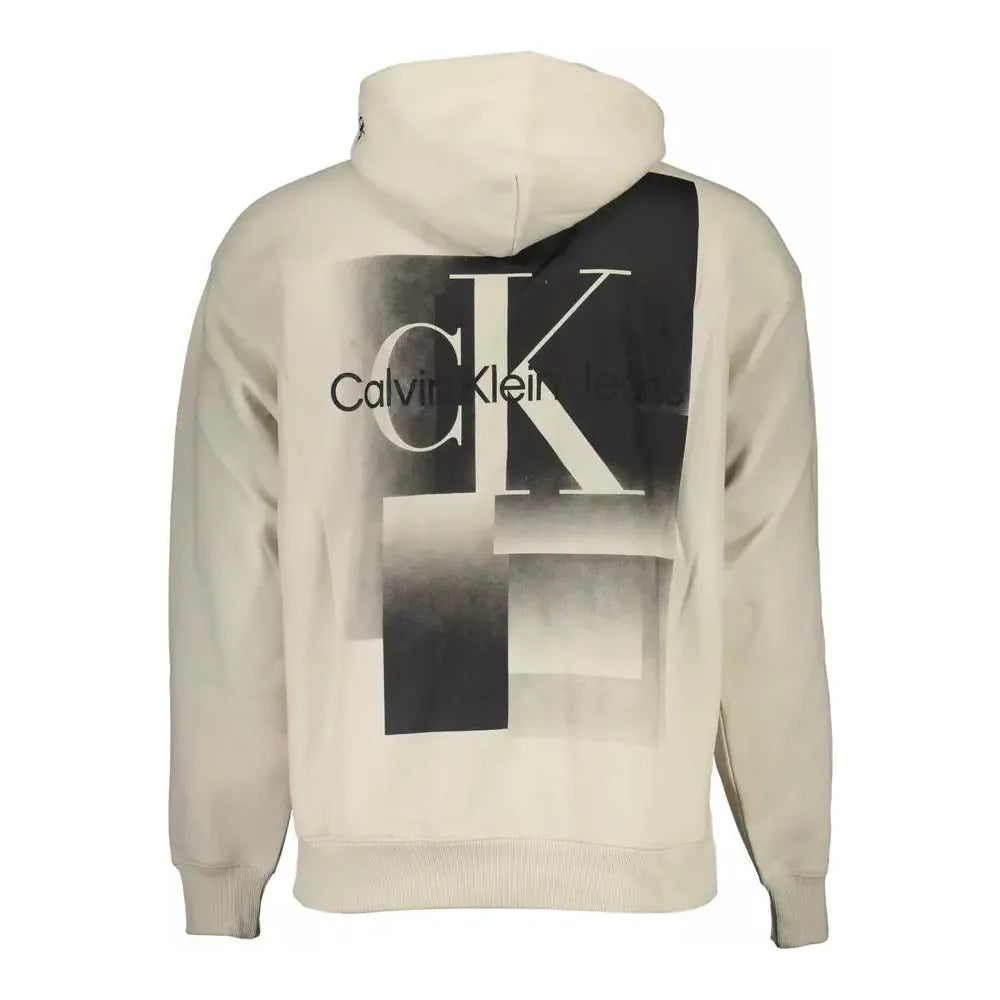 Calvin Klein Beige Hooded Sweatshirt with Central Pocket Calvin Klein