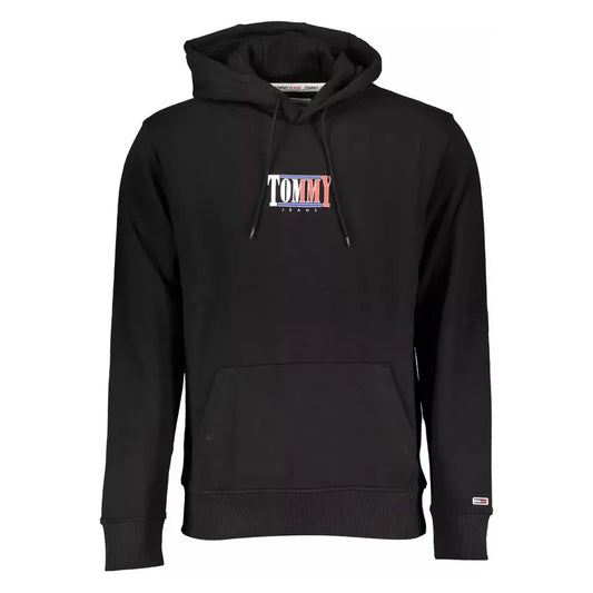 Tommy Hilfiger Chic Black Hooded Sweatshirt with Embroidery Tommy Hilfiger