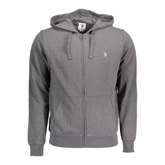 U.S. POLO ASSN. Chic Gray Embroidered Zip Hoodie U.S. POLO ASSN.