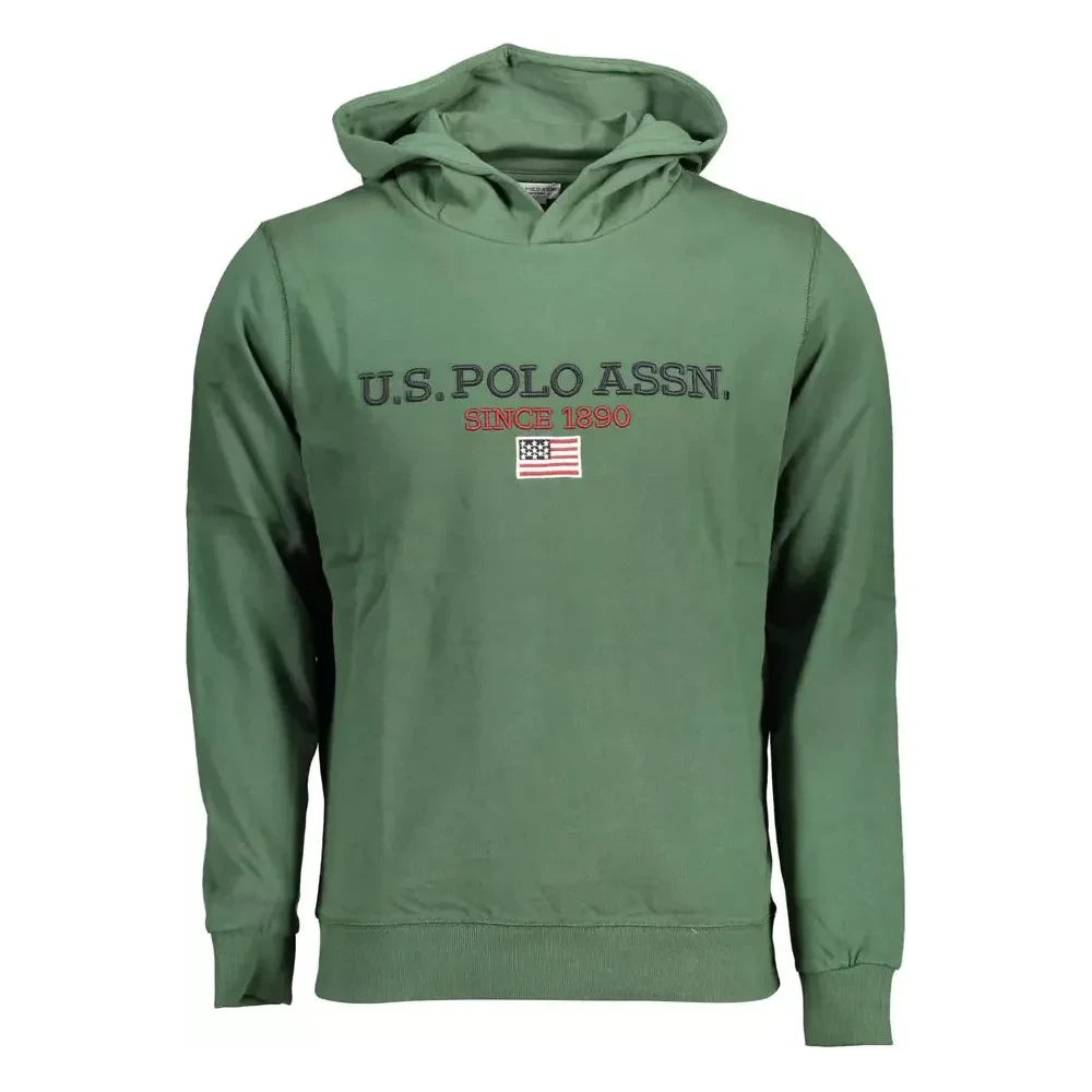 U.S. POLO ASSN. Green Cotton Hoodie with Contrasting Logo U.S. POLO ASSN.