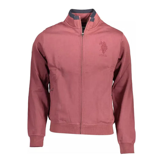 U.S. POLO ASSN. Elegant Long Sleeve Zip Sweatshirt in Purple U.S. POLO ASSN.