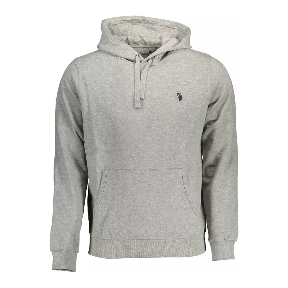 U.S. POLO ASSN. Chic Gray Hooded Sweatshirt with Embroidered Logo U.S. POLO ASSN.