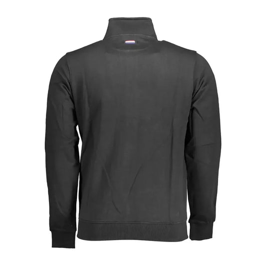 U.S. POLO ASSN. Sleek Black Cotton Zip Sweater U.S. POLO ASSN.