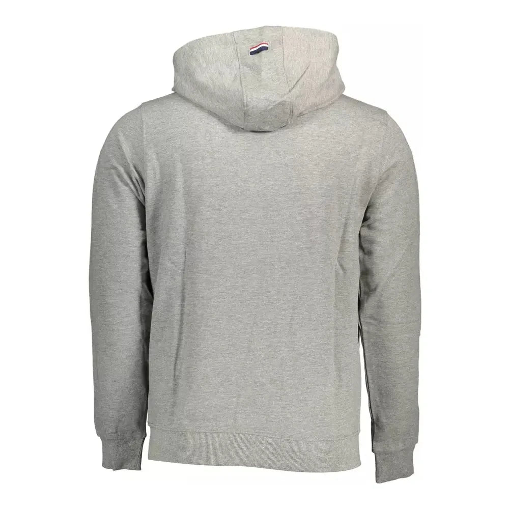 U.S. POLO ASSN. Chic Gray Hooded Sweatshirt with Embroidered Logo U.S. POLO ASSN.